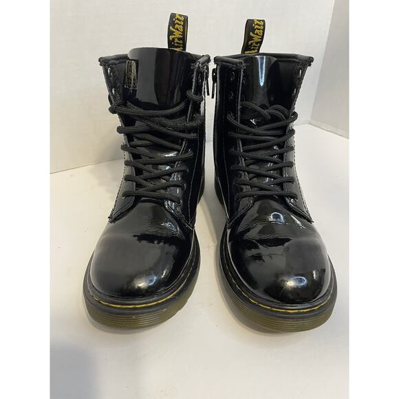 Dr. Martens 1460 J Patent Leather Black Boots Youth 5 Women 7 Doc Martens - Picture 3 of 16